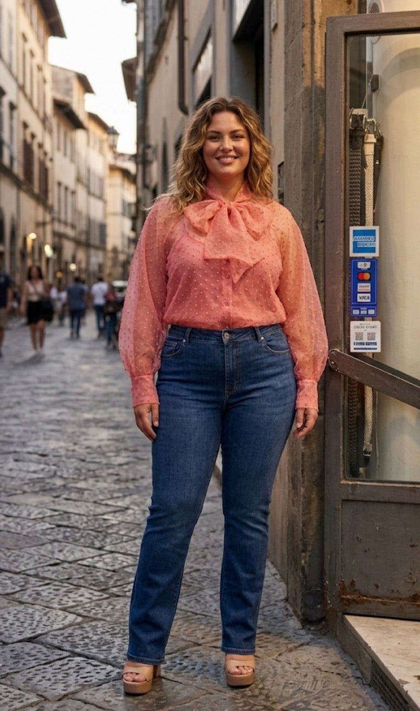 Camicia fiocco curvy